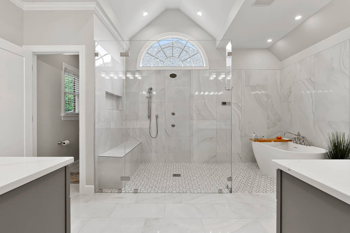 Custom Luxury Master Bath Remodel by Hafsa Building Group