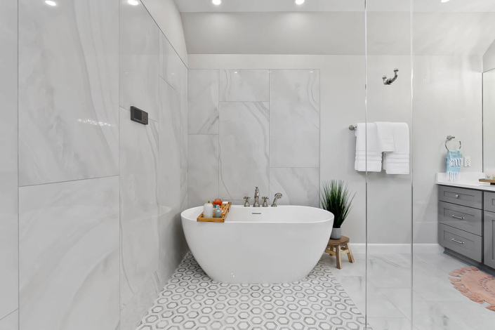 Custom Luxury Master Bath Remodel by Hafsa Building Group