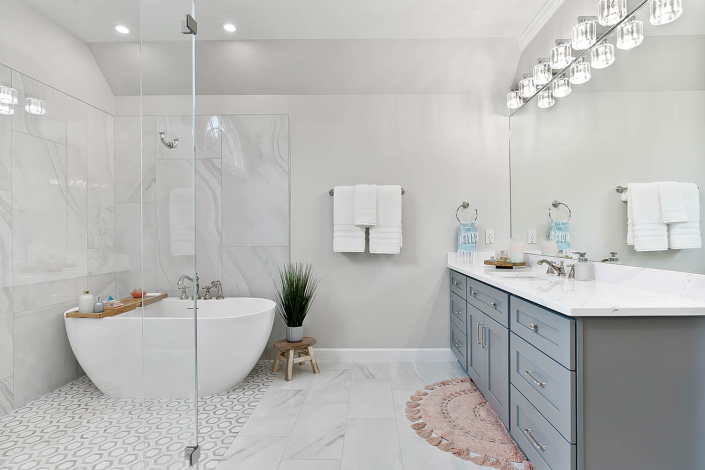 Custom Luxury Master Bath Remodel by Hafsa Building Group