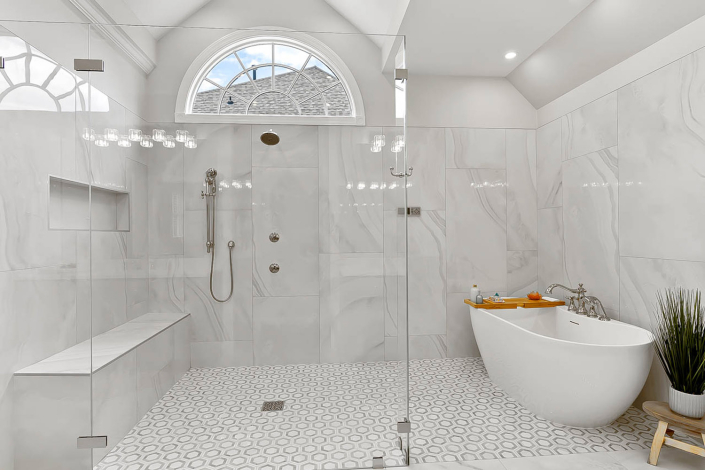 Custom Luxury Master Bath Remodel by Hafsa Building Group