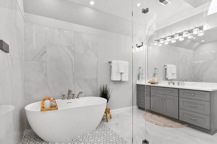 Custom Luxury Master Bath Remodel by Hafsa Building Group