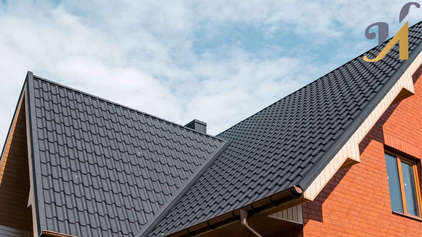Modern house with black metal roofing.