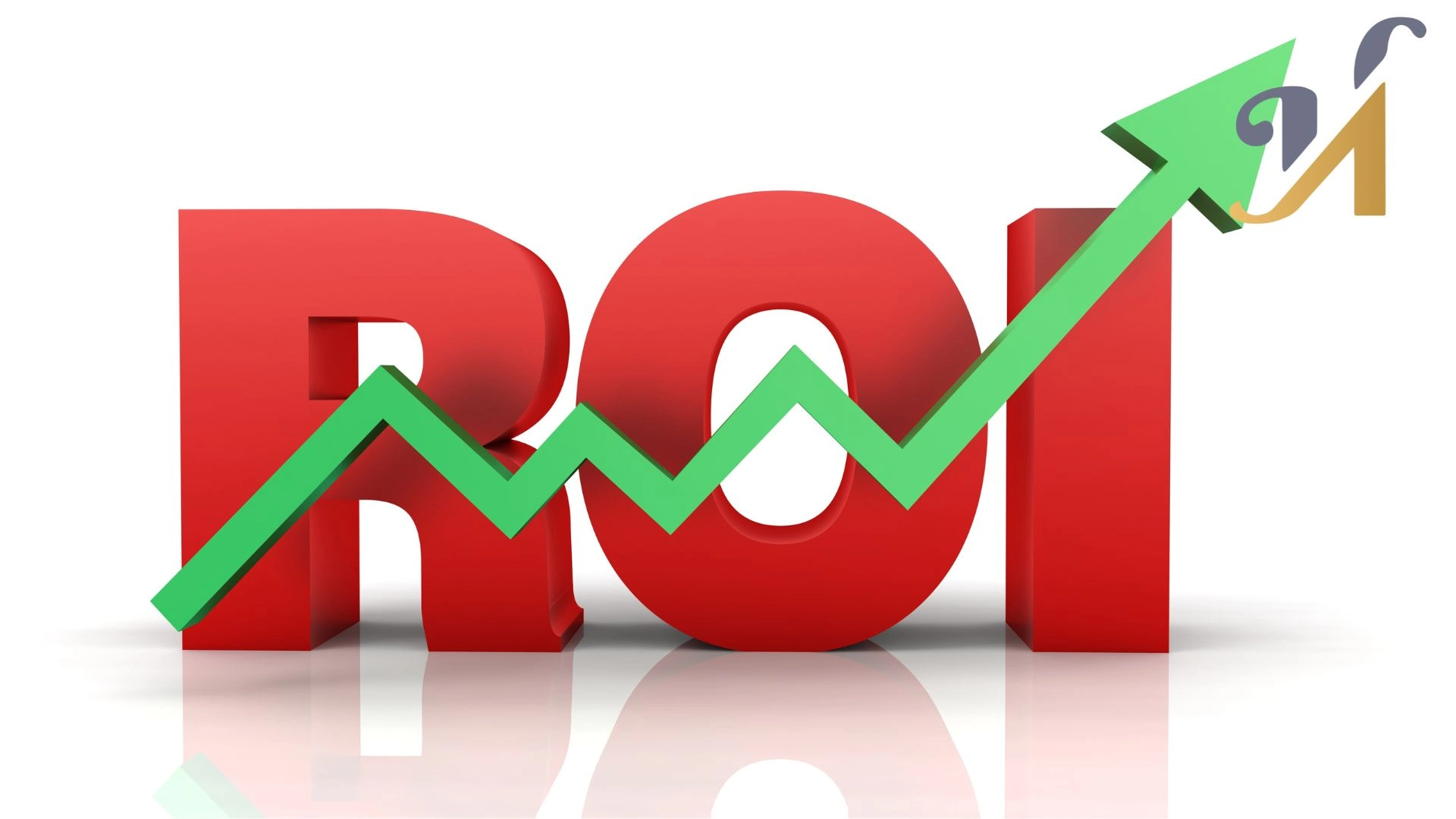 Increasing ROI with upward green arrow