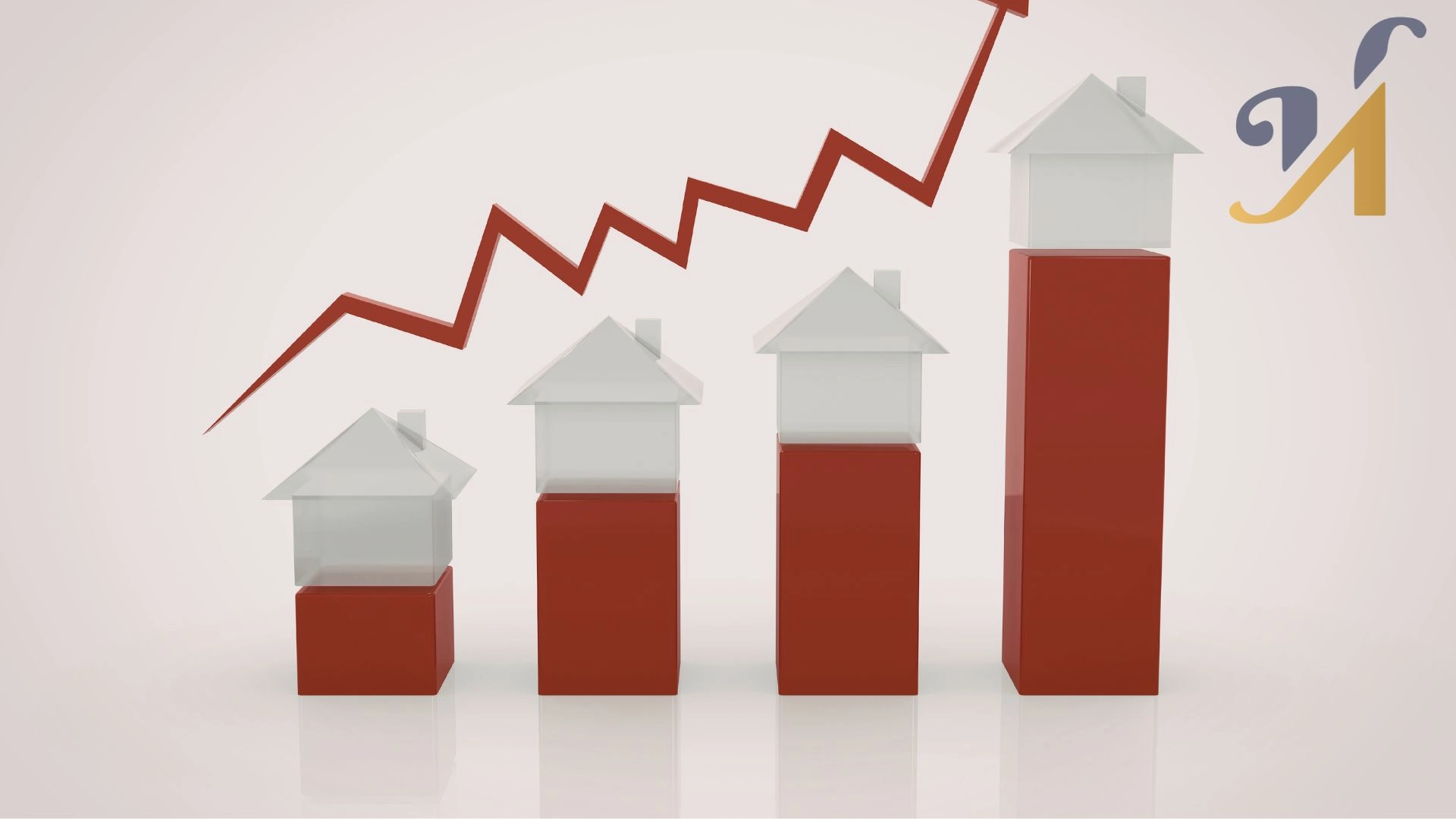 Rising custom home value growth chart illustration